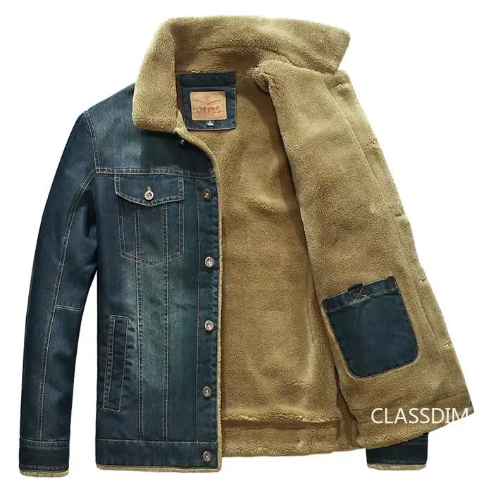 Manteau Homme Denim Bleu Ciel Décontracté Chaud à Capuche Non Polaire Choisir Taille 5XL Occasions Hivernales