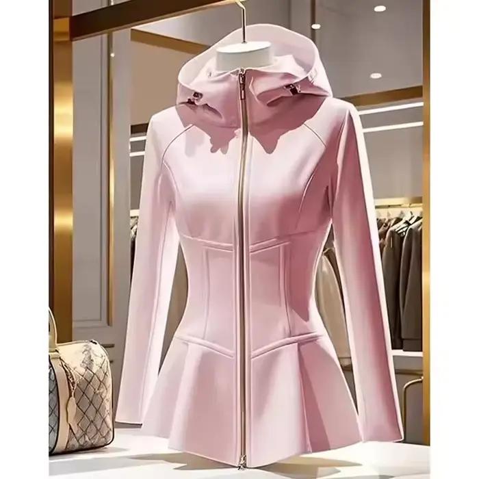 Manteau Femme Automne Hiver Coréen Bleu Ciel Court Décontracté Haute Qualité