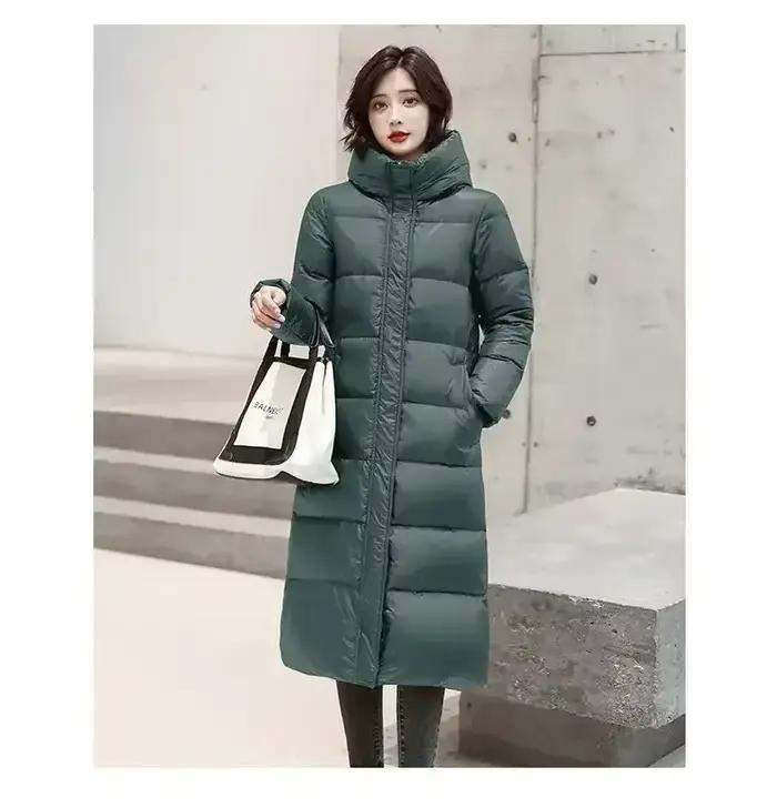 Manteaux en coton épais 2025 Parka d'hiver vestes noires Parkas longs pour femmes