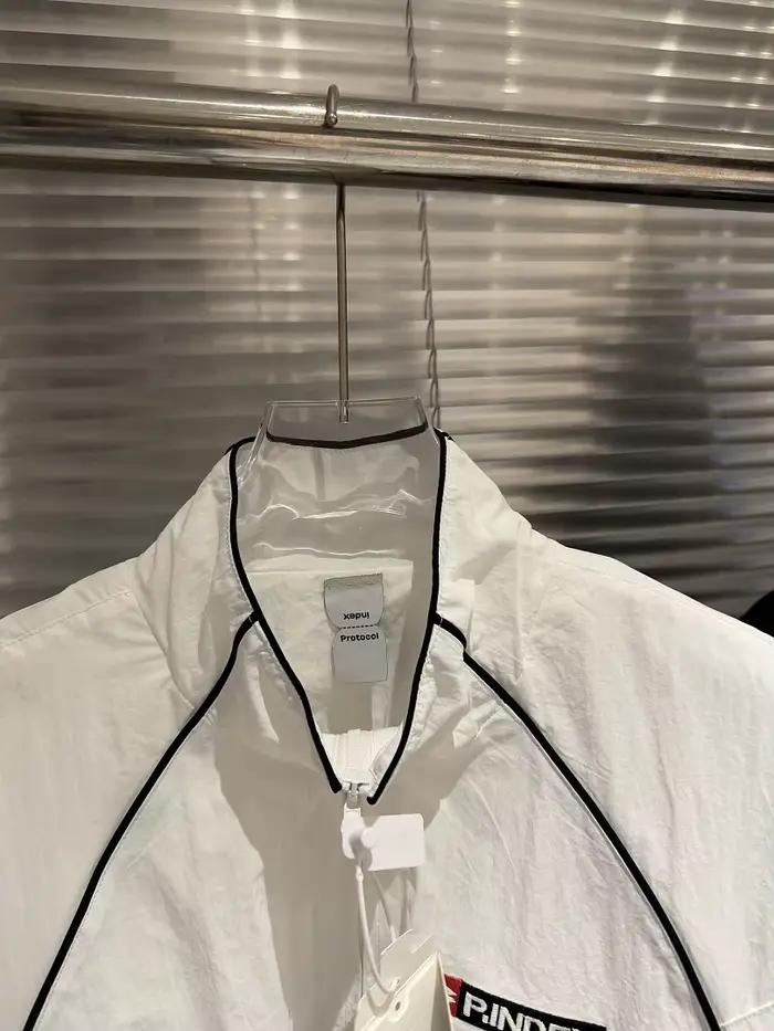 Veste coupe-vent unisexe 2026SS avec logo brodé, style streetwear oversize, veste décontractée pour homme avec intérieur en mesh