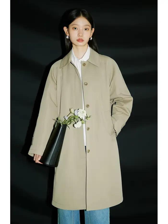 Coupe-vent mi-long de style coréen pour femme