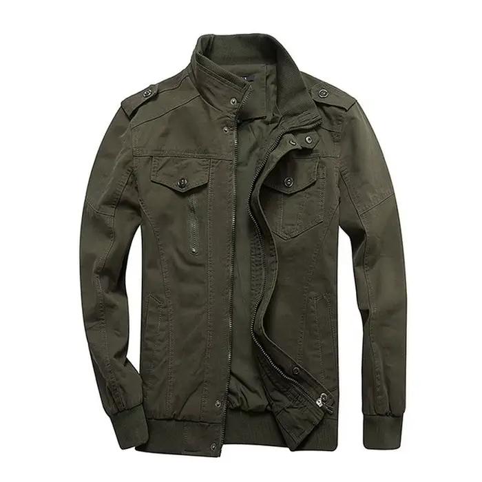 Hommes Veste Militaire MA-1 Style Armée Taille Large Coton Patchs Décontracté Printemps Automne Occasions Spéciales
