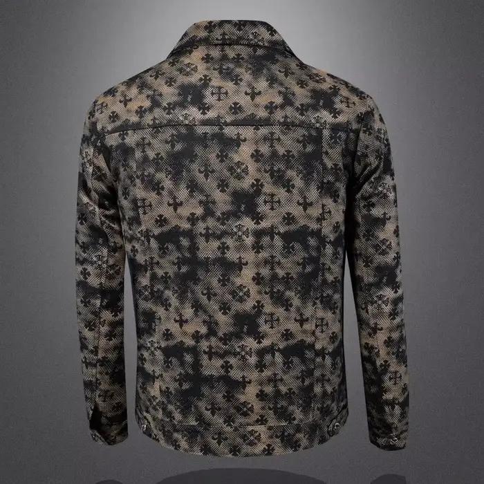 Veste Jacquard Sansour Hommes Col Cranté Coupe Cintrée Nouveau Design 2025 Printemps Automne Décontracté Polyestère