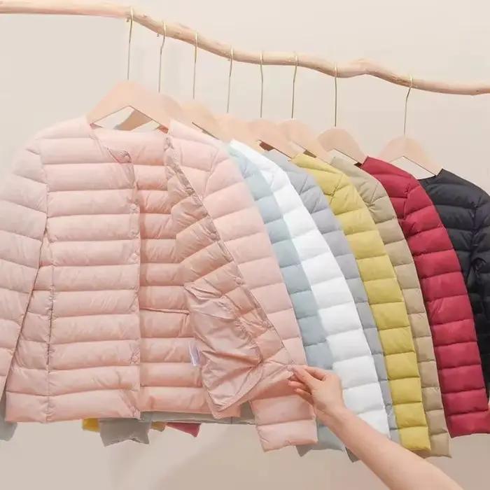 Femmes blanc canard vers le bas vestes minces 2025 nouveautés automne hiver chaud femme mode Ultra léger emballable manteaux bouffants