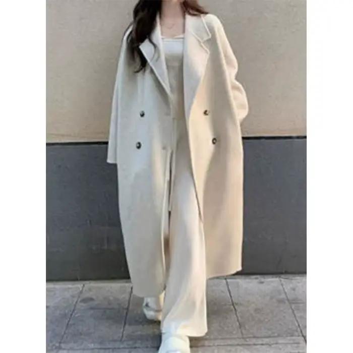 Manteau en laine mi-long de luxe pour femme