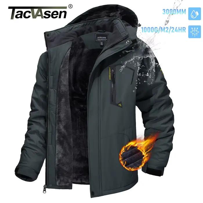 TACVASEN vestes de Ski d'hiver pour hommes manteaux polaires imperméables veste de Snowboard thermique isolée Parka