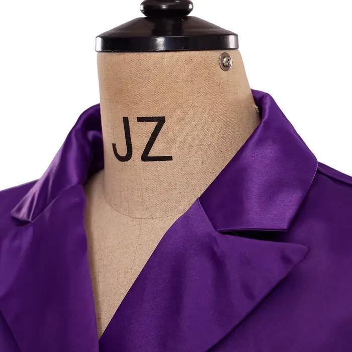 Veste gothique victorienne steampunk pour femmes, veste à queue-de-pie violette, robe gothique, ourlet à volants, costume médiéval pour Halloween et carnaval