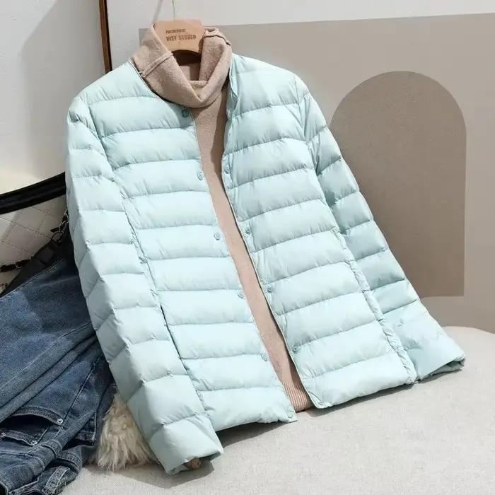 Femmes blanc canard vers le bas vestes minces 2025 nouveautés automne hiver chaud femme mode Ultra léger emballable manteaux bouffants
