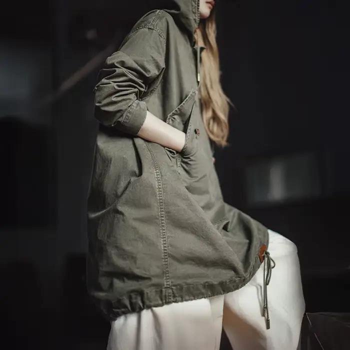 Maden – manteau pull à capuche en coton pour femme