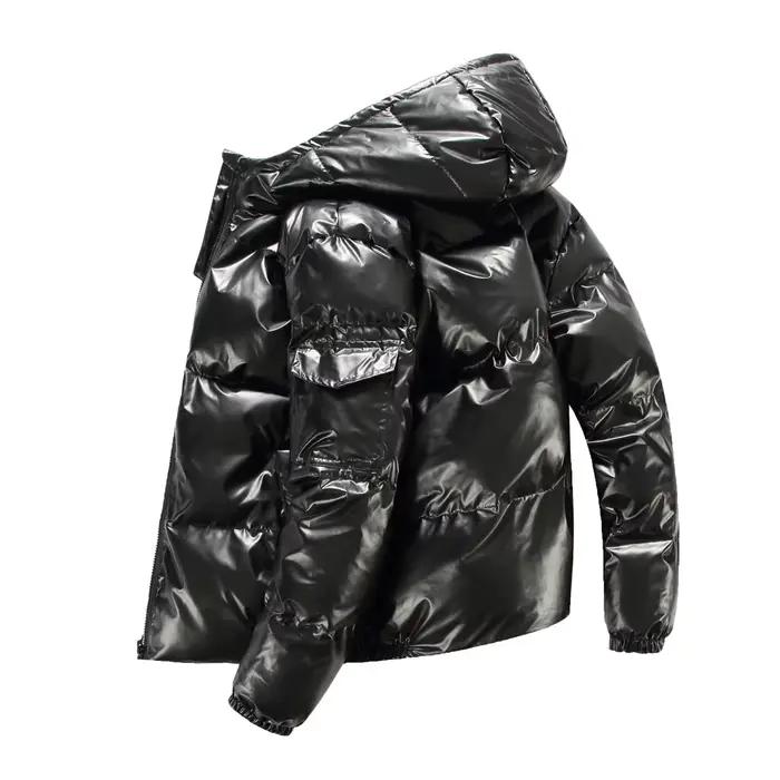 Veste d'hiver 2026 pour homme, parka brillante à capuche, manteau chaud zippé, vestes de haute qualité, pardessus épais, grandes tailles, fourrure synthétique, coton, polyester, automne et hiver, décontracté, style urbain, confortable, résistant aux intempéries