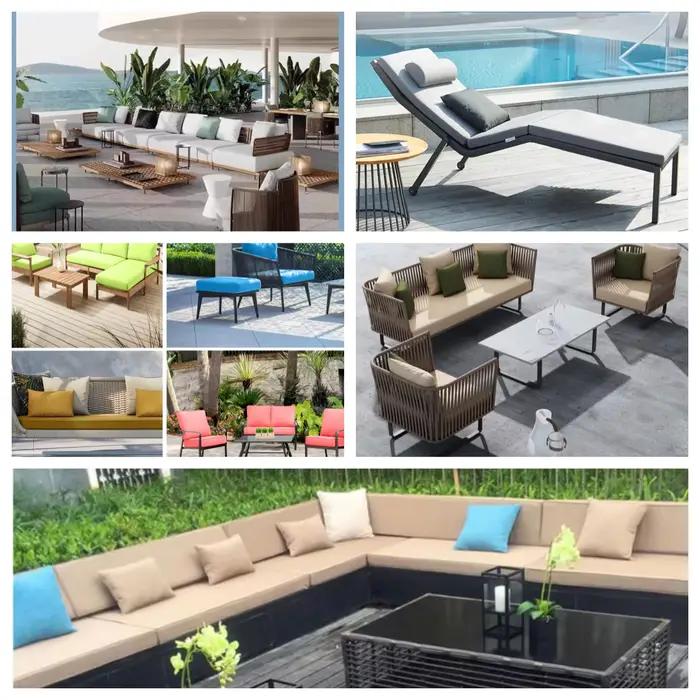 Coussin de banc imperméable d'extérieur personnalisé, coussin de siège de canapé 50D haute densité pour chaise longue de jardin, chaise de plage, canapés de balcon