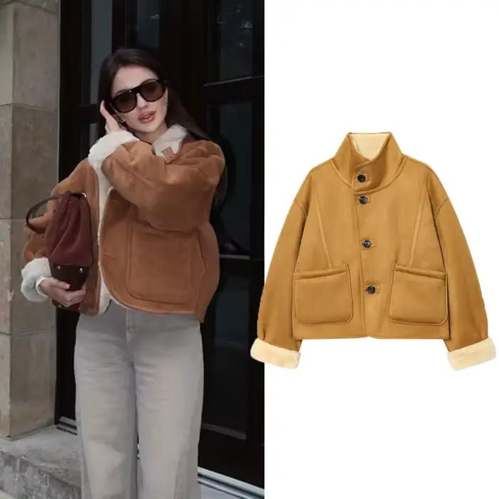 Veste en daim pour femme