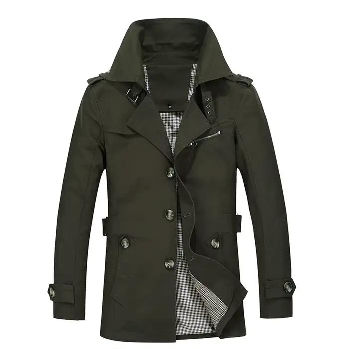 Hommes nouveau Trench Coat affaires longue veste grande taille pardessus coupe-vent décontracté tenue de bureau vêtements d'extérieur