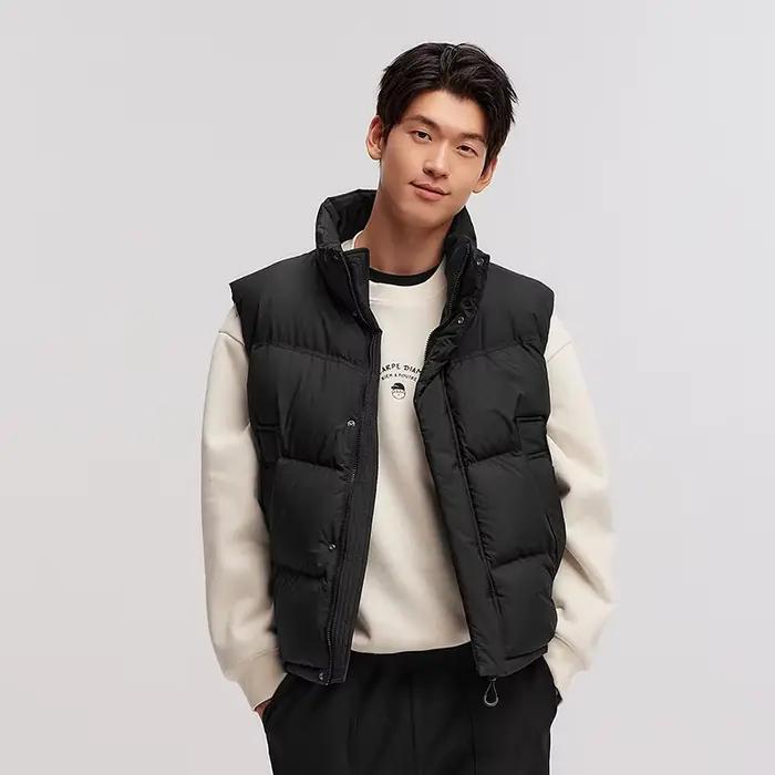 Semir vers le bas gilet hommes 2025 hiver nouveau ample imperméable Couple correspondant solide polyvalent vêtements d'extérieur