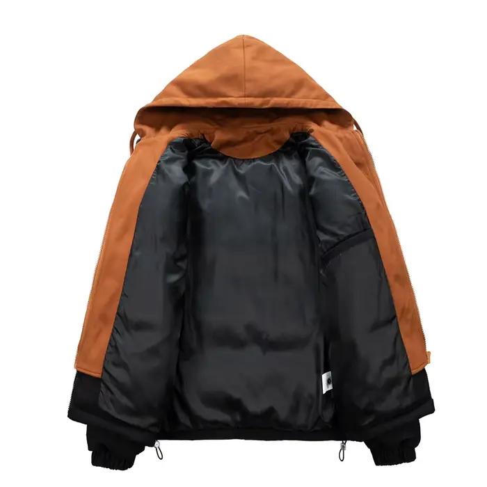 Nouvelle mode à capuche décontracté hommes manteau hiver coupe-vent épaissir solide Parka extérieur ample simplicité