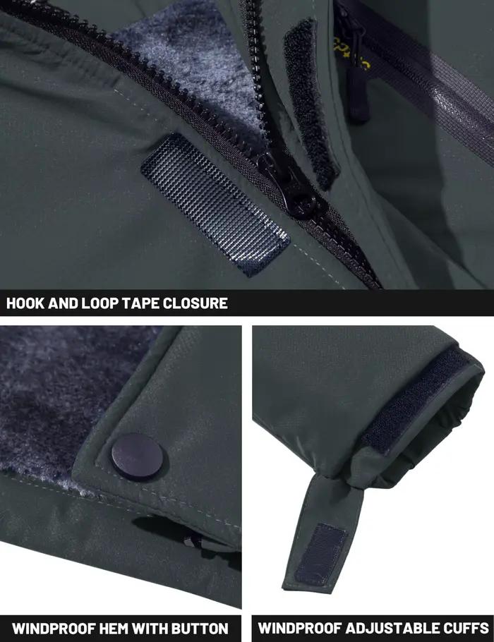 TACVASEN vestes de Ski d'hiver pour hommes manteaux polaires imperméables veste de Snowboard thermique isolée Parka
