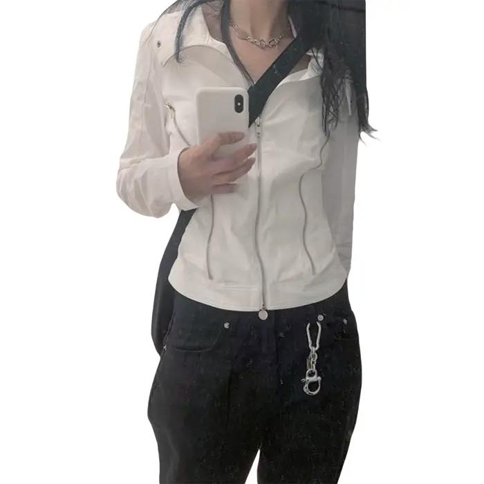 Puloru – vestes de Style Punk pour femmes, automne, manches longues, col montant, fermeture à glissière, manteaux Slim, Streetwear, solide, Cool, vêtements d'extérieur d'automne
