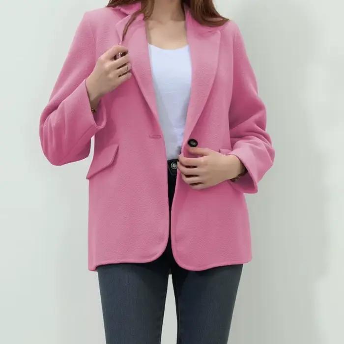 Manteau en laine décontracté pour femme, avec revers, boutons et poches, Blazer pour femme, automne et hiver