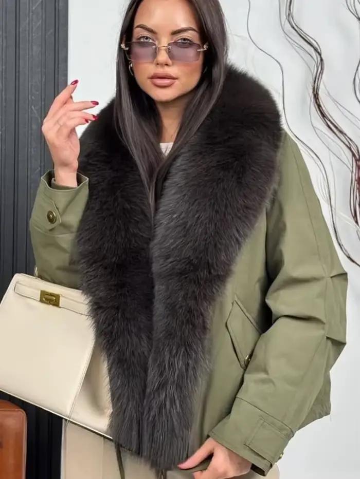 OFTBUY doudoune femmes véritable fourrure de renard stratifié 2025 hiver blanc canard vers le bas manteau chaud doudoune femme imperméable plumes