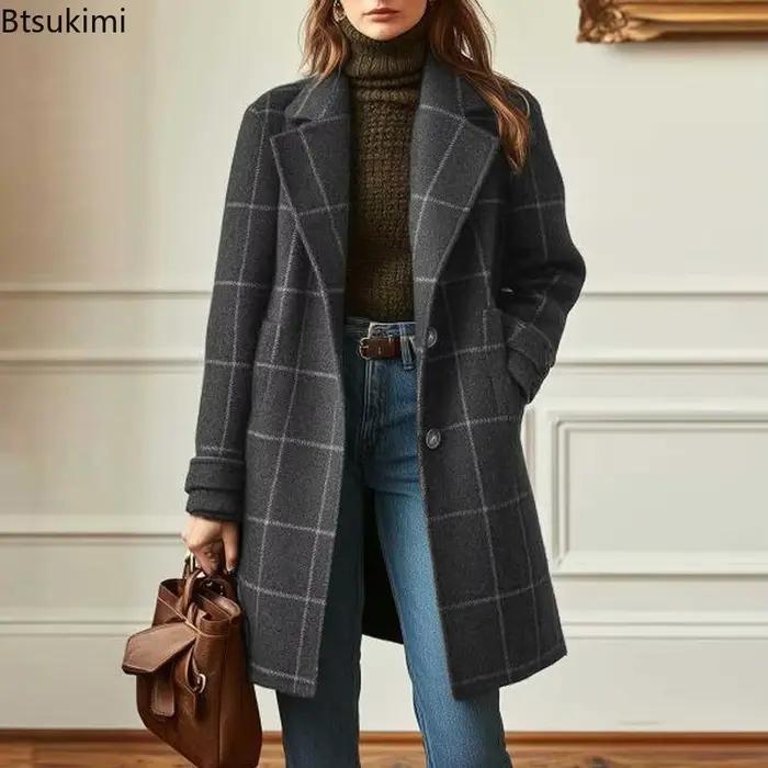 Manteaux et vestes d'hiver pour femmes en laine mi-longue