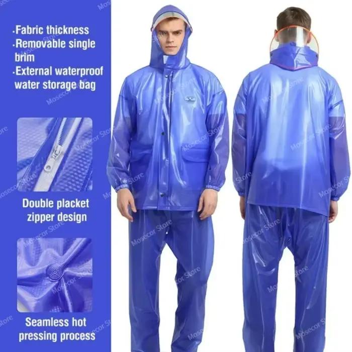 Ensemble veste et pantalon imperméables pour hommes et femmes, imperméable transparent, cyclisme, extérieur, moto, tourisme, randonnée, adultes