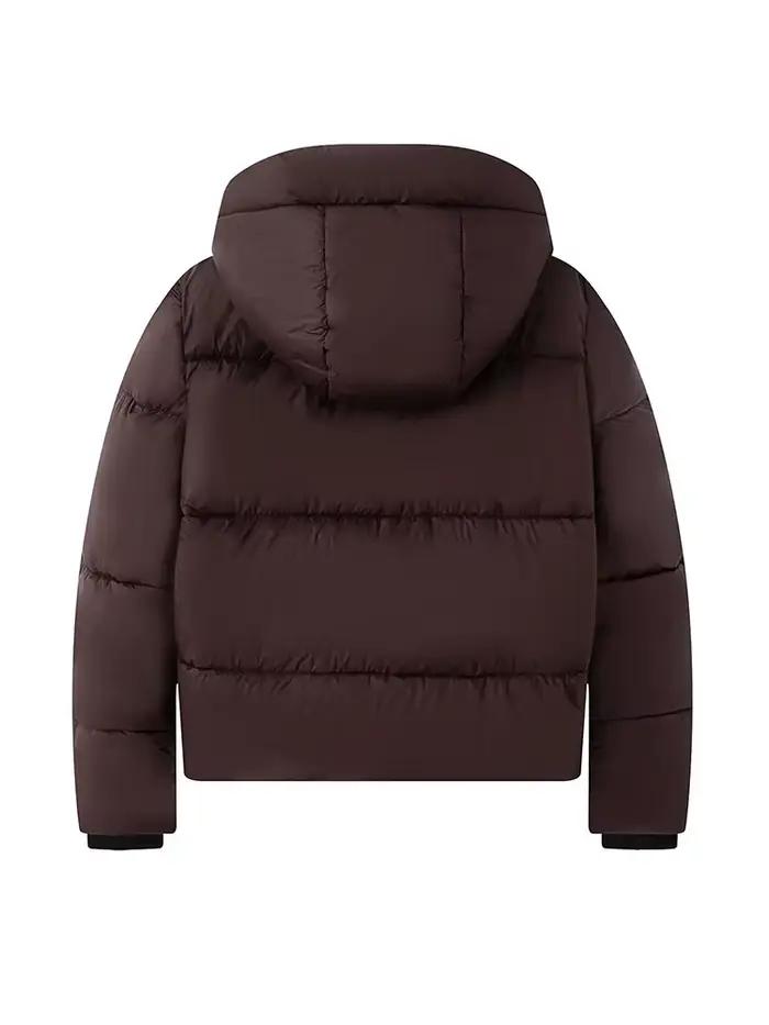 Veste d'hiver imperméable à capuche et col montant polyvalente pour femmes HH
