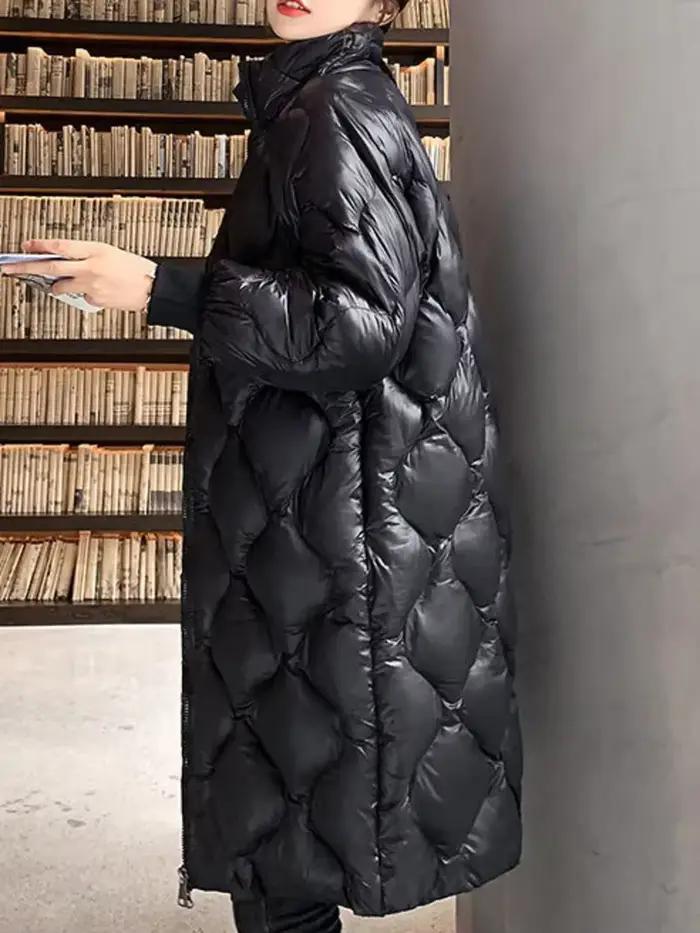 Parka longue à col montant pour femme