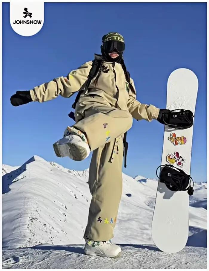 John Snow hommes femmes combinaison de neige ensembles style américain imperméable coupe-vent en plein air veste et pantalon de Ski nouveaux combinaisons de Ski professionnelles