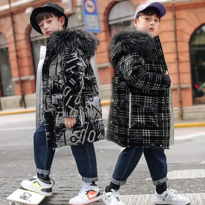 -30 degrés russe hiver garçon doudoune imperméable brillant épais chaud garçon manteau d'extérieur 5-12 ans adolescent Parka tenue