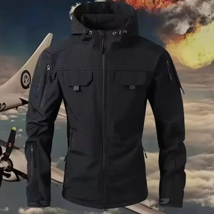 Tactique militaire hiver automne polaire Parkas Cargo vestes hommes coupe-vent randonnée Camping escalade peau de requin décontracté manteaux à capuche