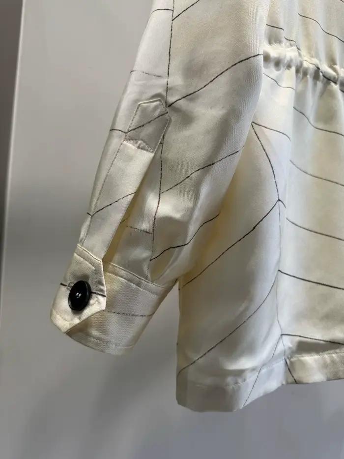 Manteau trench en soie de mûrier imprimé double couche de style vintage de haute qualité pour femmes (Modèle 2026)