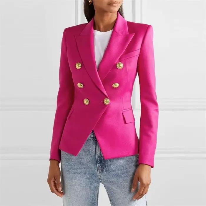 Veste de costume pour femmes printemps automne nouveau 2025 vêtements de dessus européens et américains mode Double
