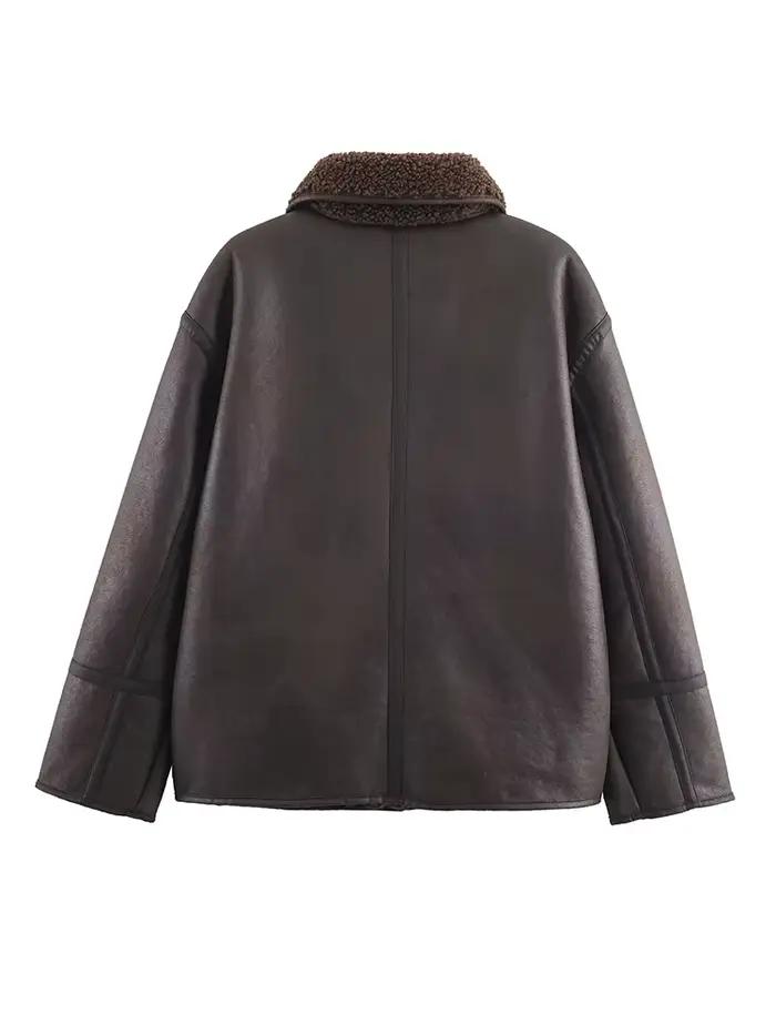 Manteau HH Femme Polyester Streetwear Revers Boutonné Occasions Spéciales Hiver Automne