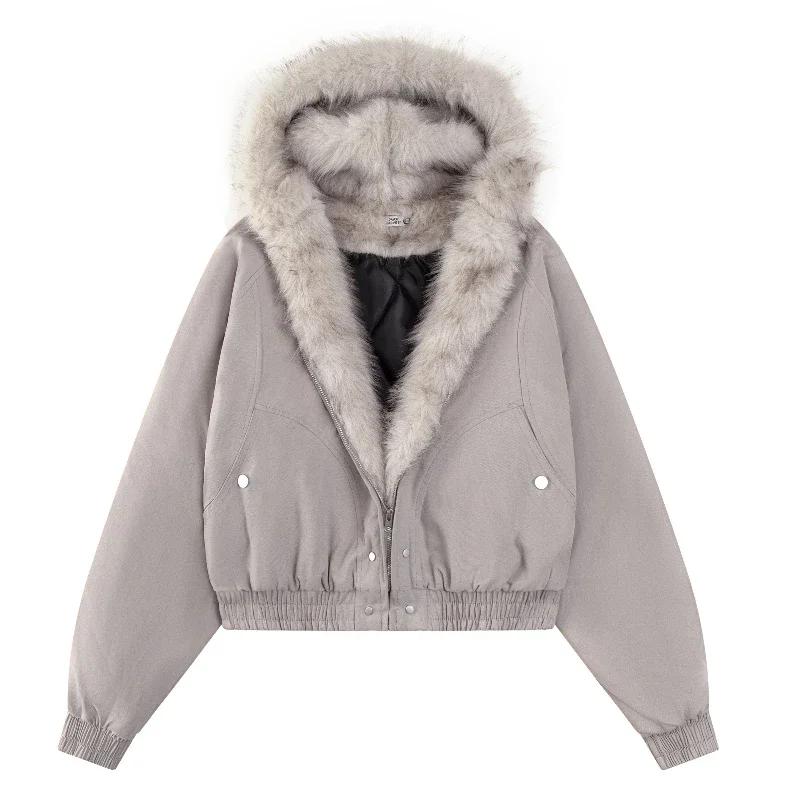 Veste d'hiver en coton avec col en fourrure brodée d'aigle et yeux noués pour hommes, veste d'extéri