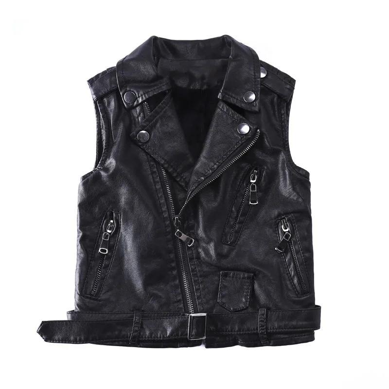 Gilet pour enfants pour enfants garçons gilet veste automne solide mode enfants gilet garçon en cuir